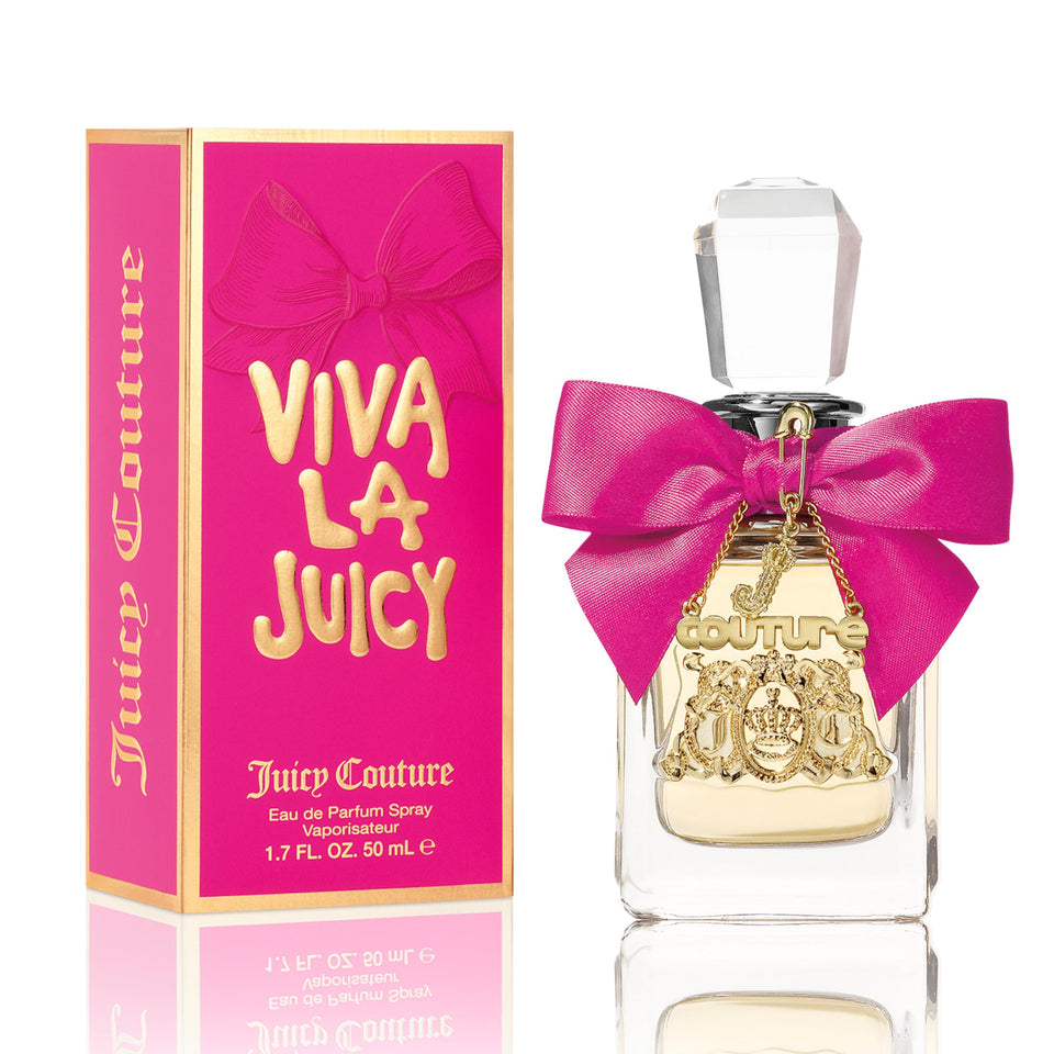Juicy Couture Viva La Juicy bottle on display, glamorous for everyday elegance.