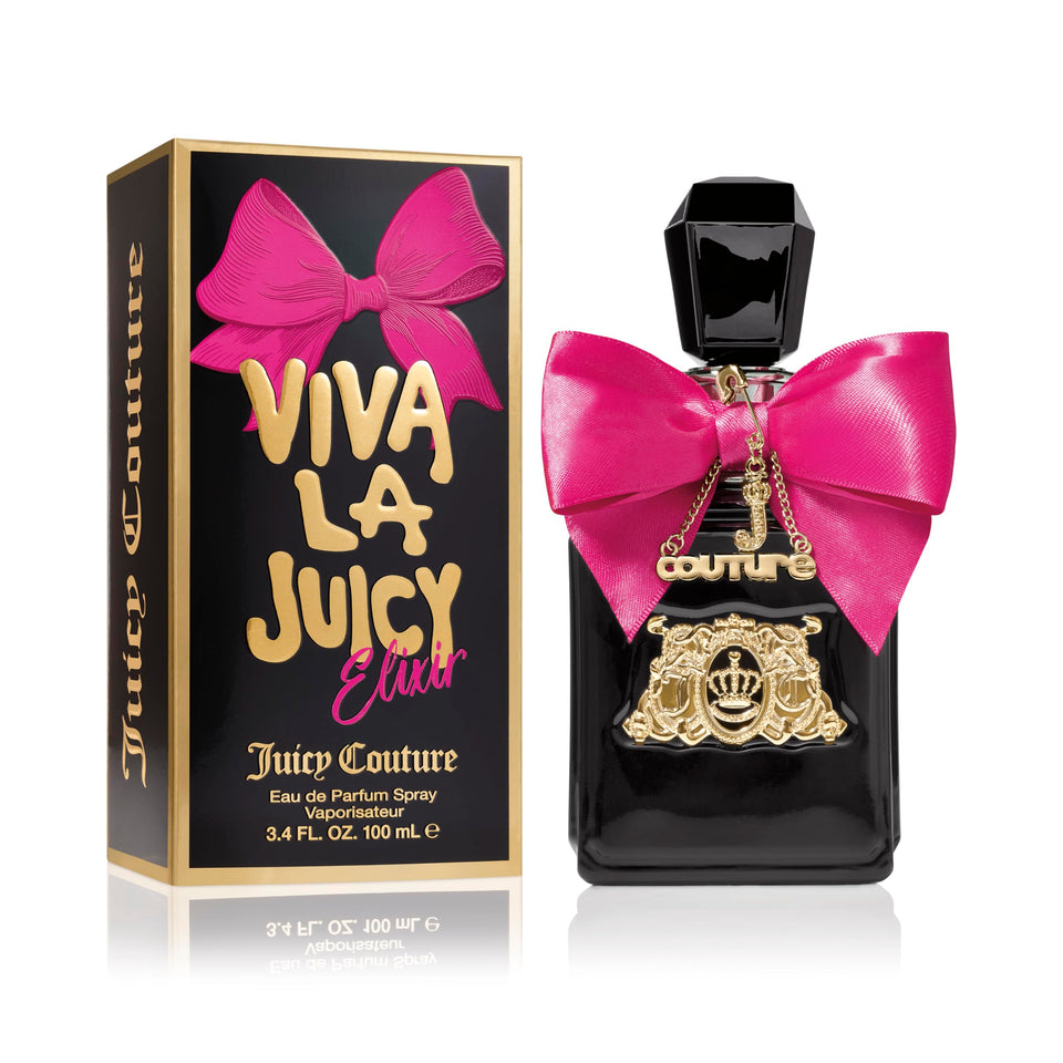 Juicy Couture Viva La Juicy Elixir bottle highlights wild berries top notes for daytime sparkle.