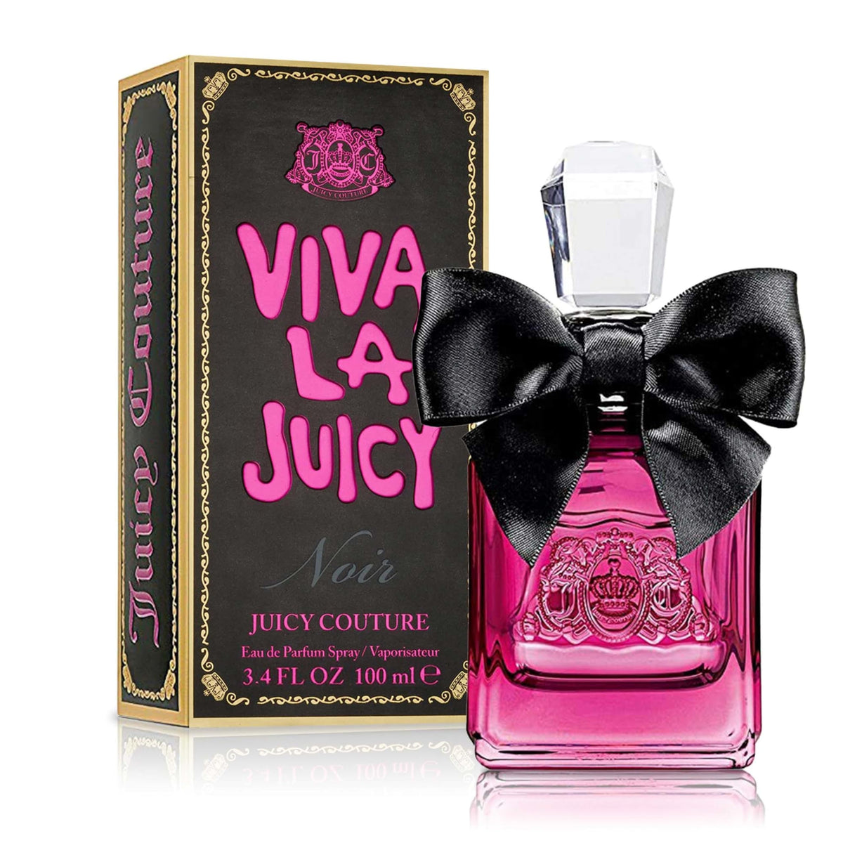 Juicy Couture Viva La Juicy Noir bottle front showing bold glamour
