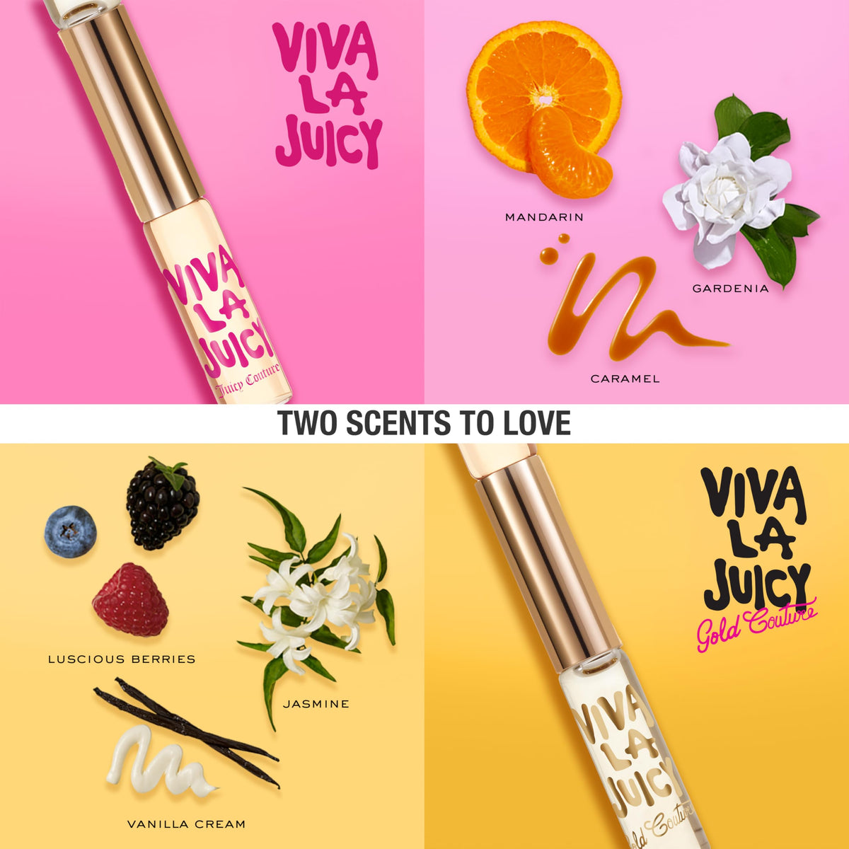Travel pack packaging featuring Juicy Couture rollerball duo for easy carry.