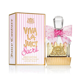 Viva La Juicy Sucre bottle with pink bow for a playful, sweet vibe