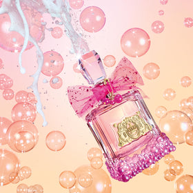 Champagne-note accents on Juicy Couture Le Bubbly bottle hint at sparkling top notes