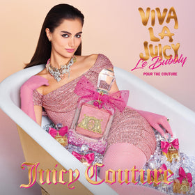 Rose-gold embellishment on Juicy Couture Viva La Juicy Le Bubbly bottle