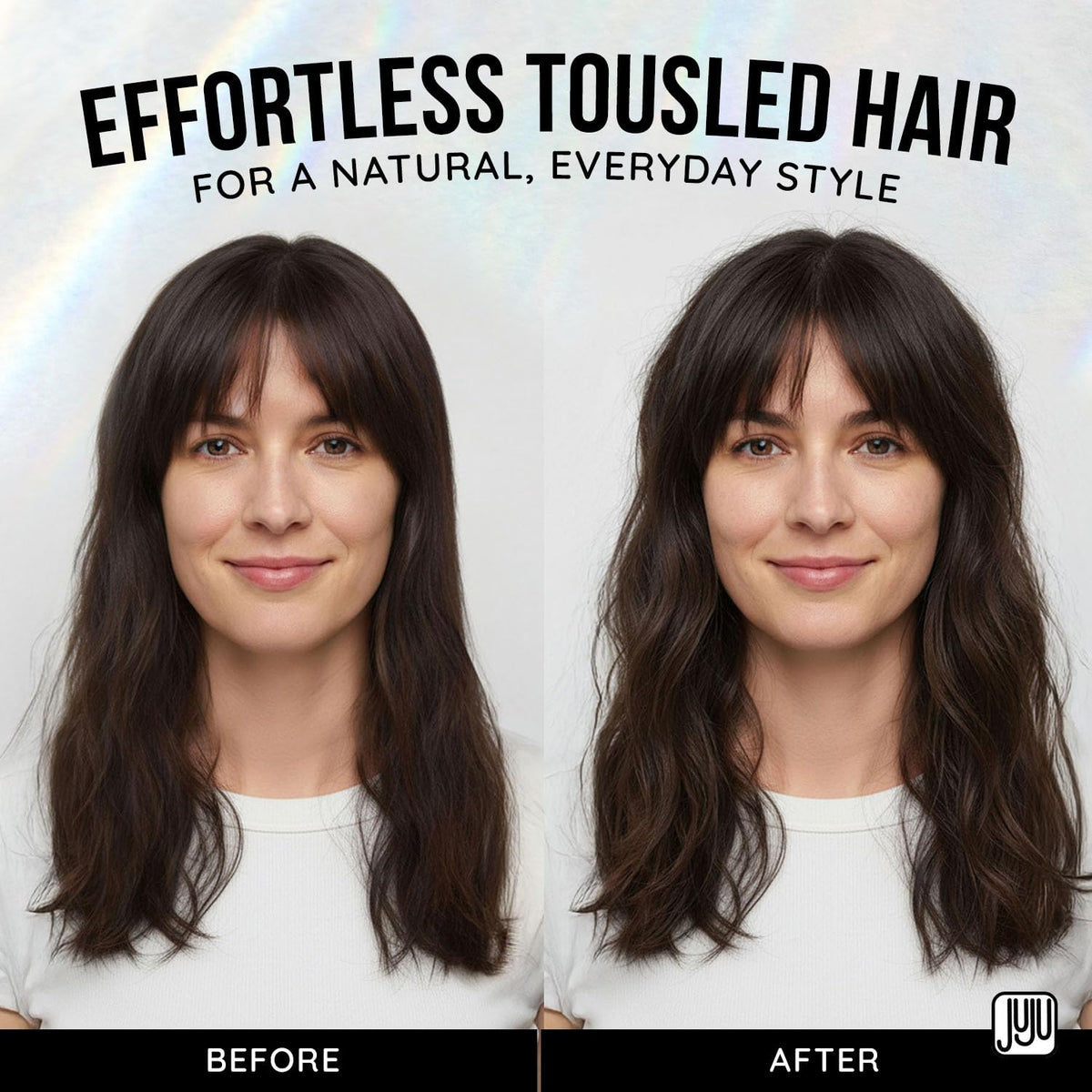 JUJU CHAN Sea Salt Spray on damp hair for easy styling.