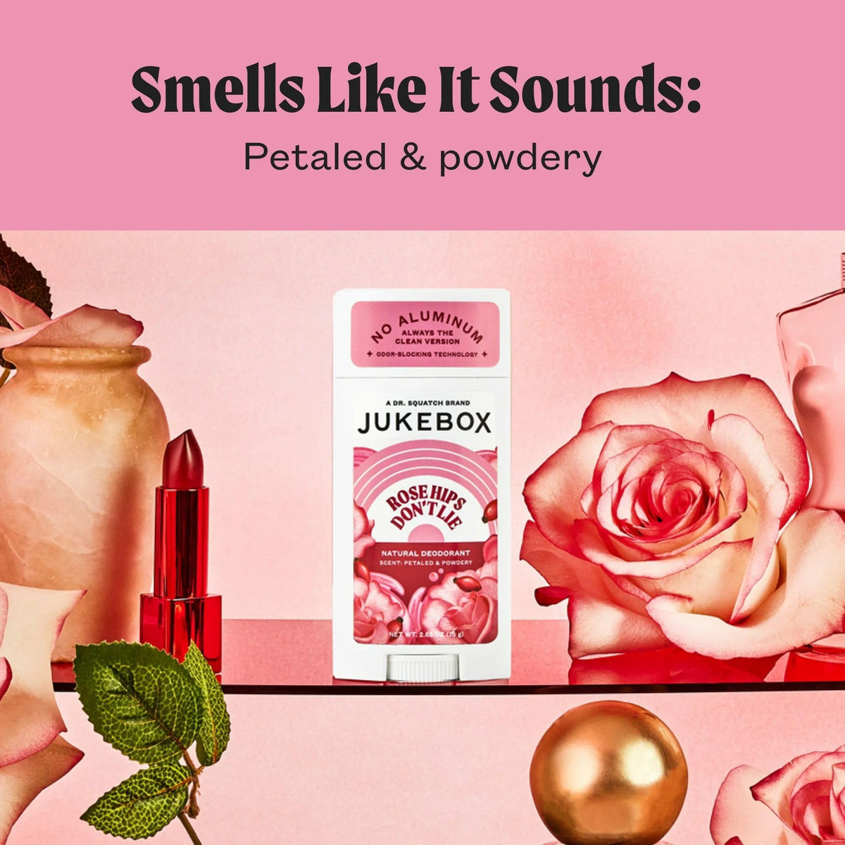 JUKEBOX three-pack display showing convenient, value-packed deodorant solution