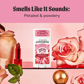 JUKEBOX three-pack display showing convenient, value-packed deodorant solution