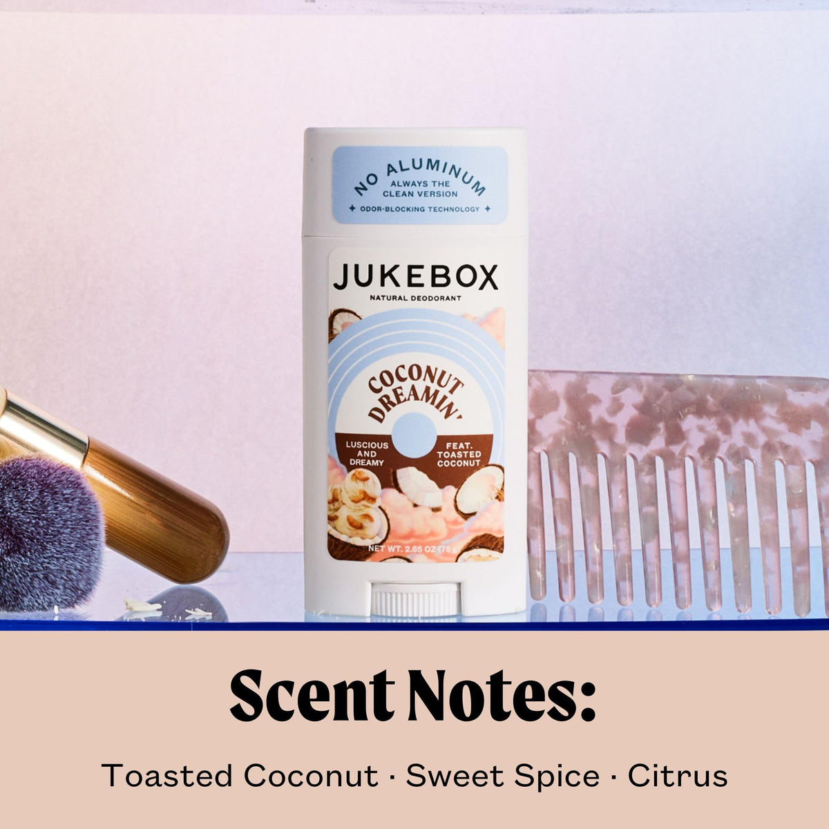 Hands applying JUKEBOX deodorant for quick underarm refresh