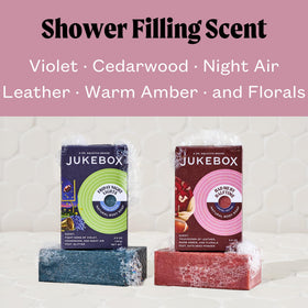 JUKEBOX Friday Night Lights bar soap showing creamy lather and medium scrub texture.