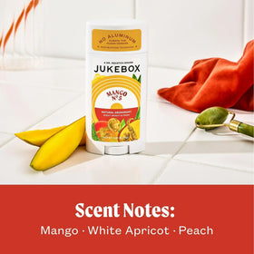 JUKEBOX Mango No.5 ingredients panel highlights shea butter and coconut oil.