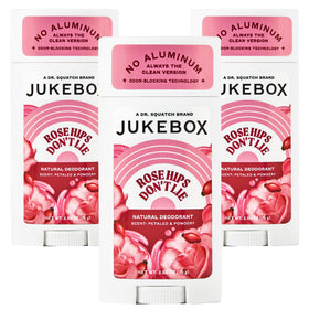 JUKEBOX Rose Hips Don't Lie deodorant bottle with floral scent for daily freshness