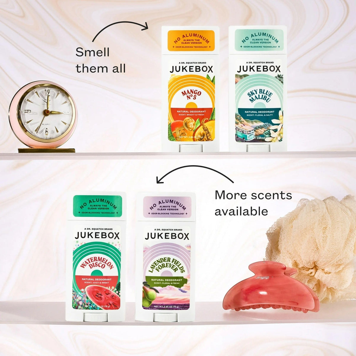 JUKEBOX Mango No.5 USA-made label beside product packaging.