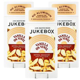 JUKEBOX Vanilla on Vinyl deodorant tube front view with a soft fragrance for daily confidence