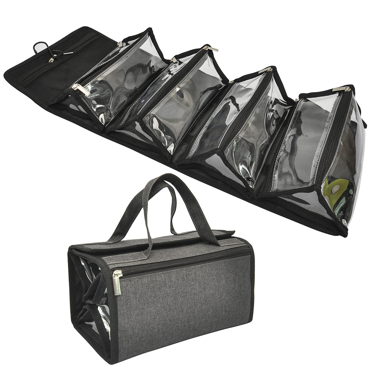 Jula Vance large-capacity hanging toiletry bag keeps cosmetics organized while traveling