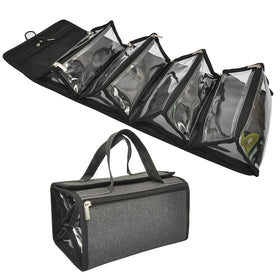 Jula Vance large-capacity hanging toiletry bag keeps cosmetics organized while traveling