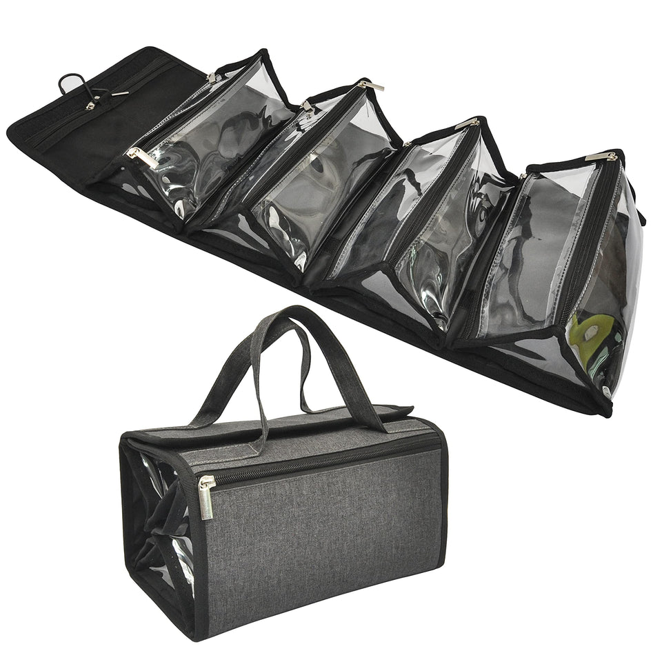 Jula Vance large-capacity hanging toiletry bag keeps cosmetics organized while traveling