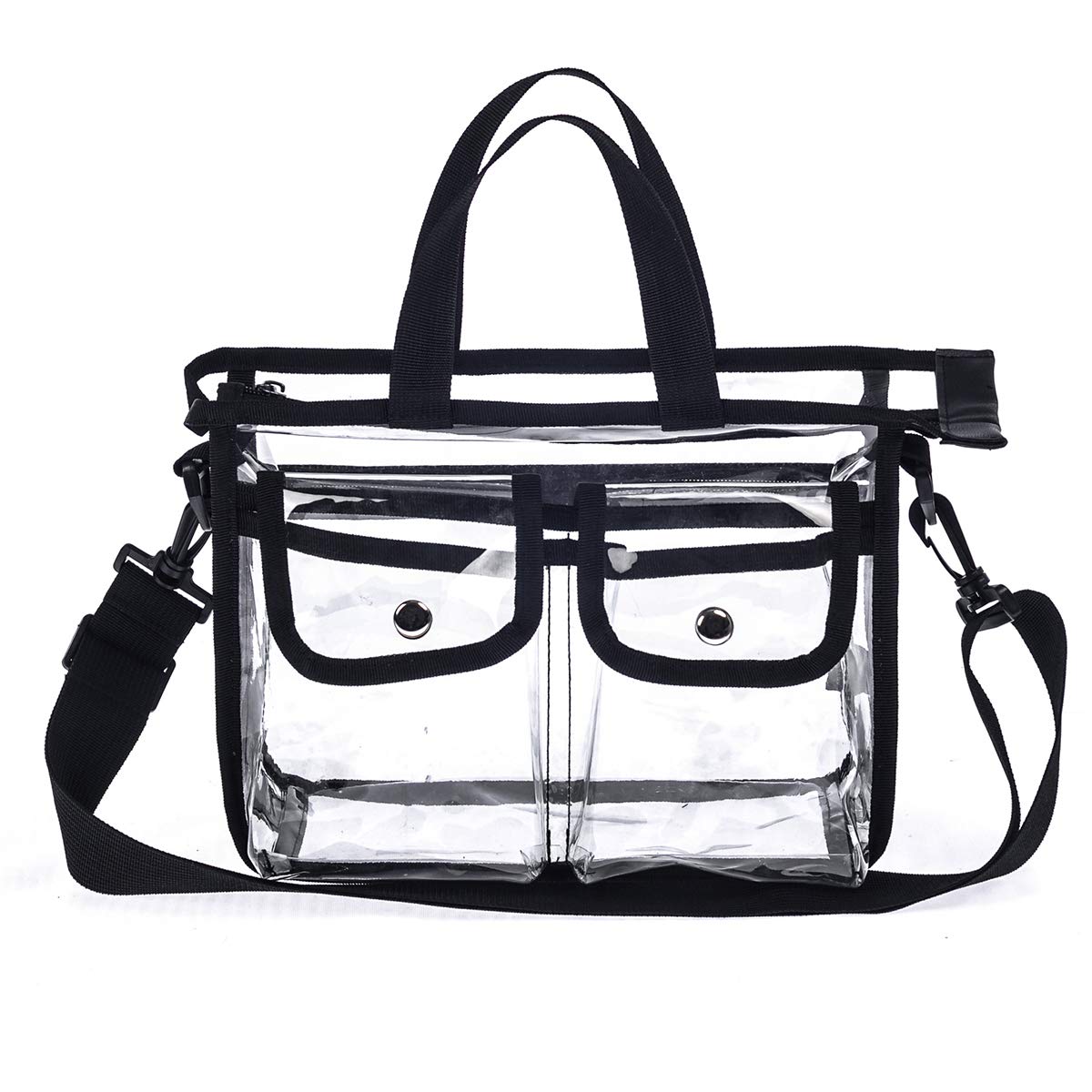 Jula Vance clear PVC makeup bag side view highlighting portability