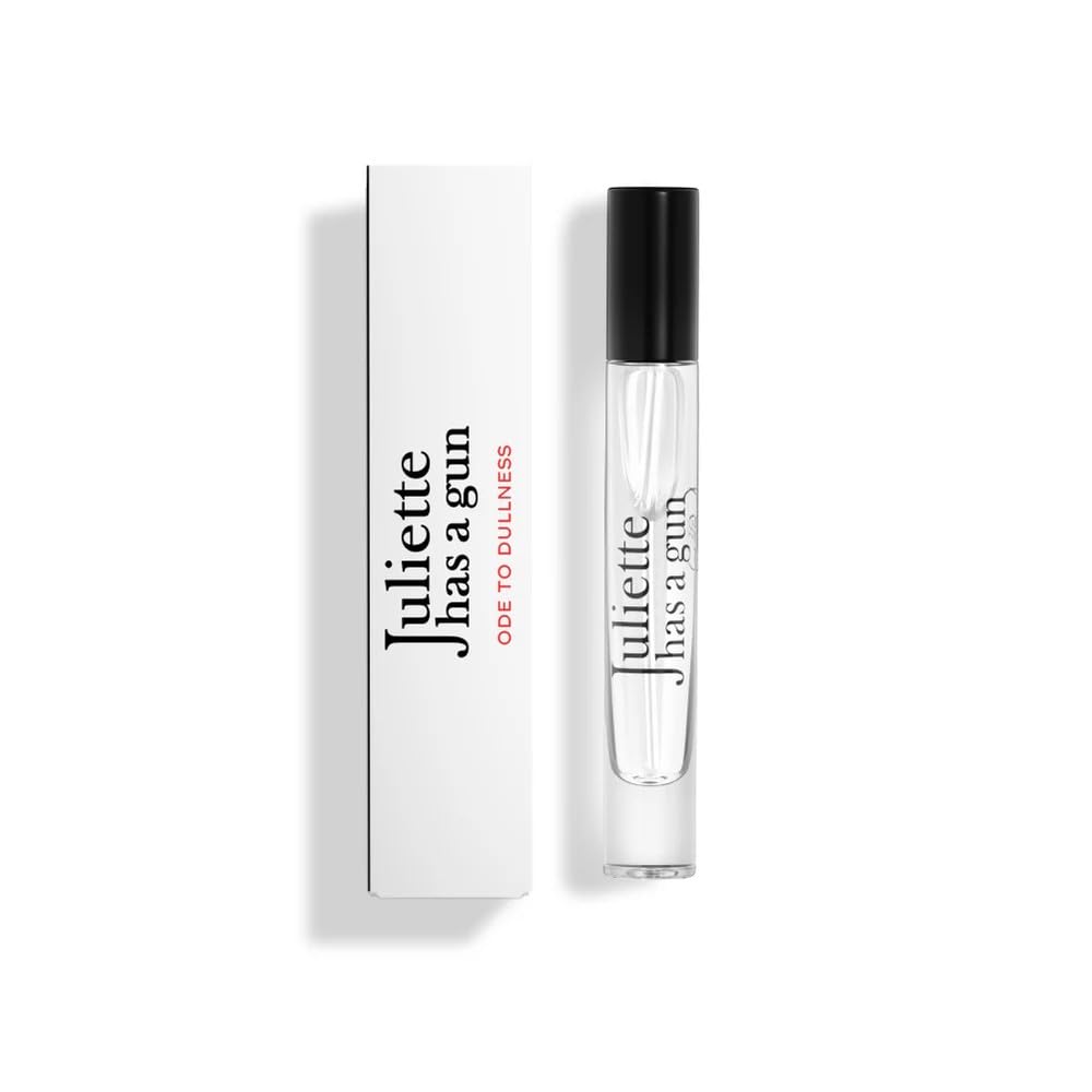 Juliette Has a Gun Ode to Dullness travel spray bottle close-up for on-the-go fragrance.