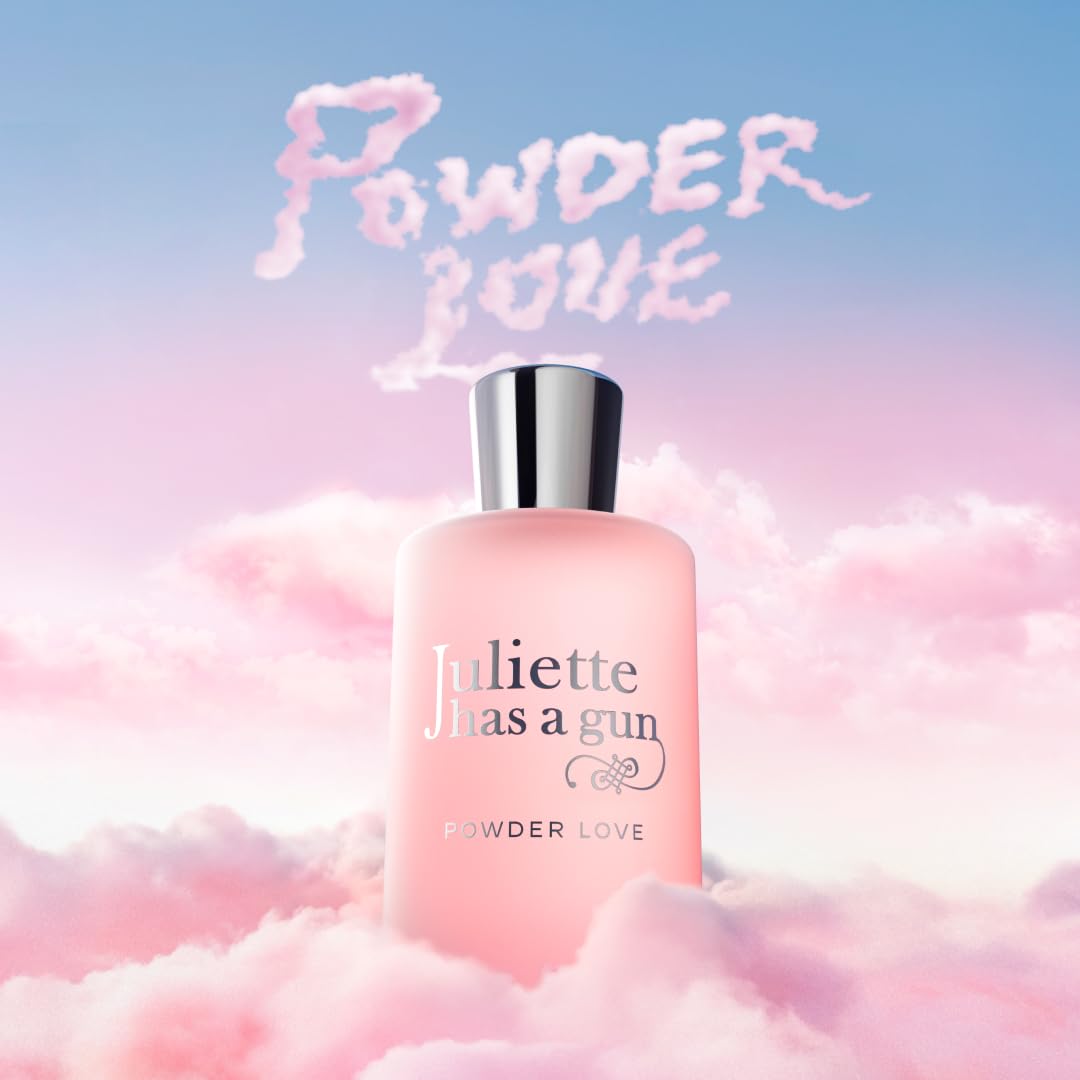 Powder Love bottle side view highlights sleek, elegant design for daily wear.