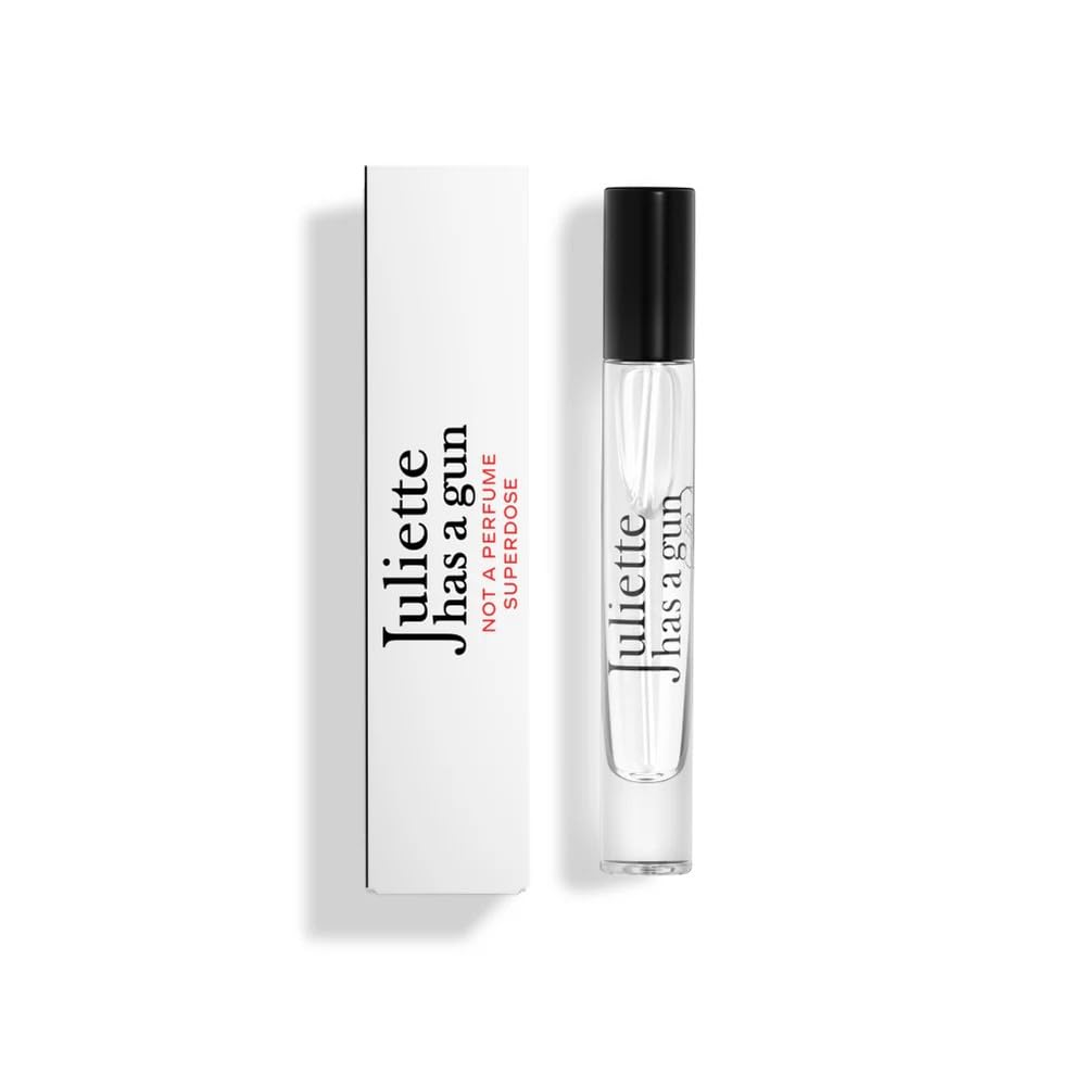 Juliette Has A Gun Superdose bottle, a sleek clear vessel for unisex wear.