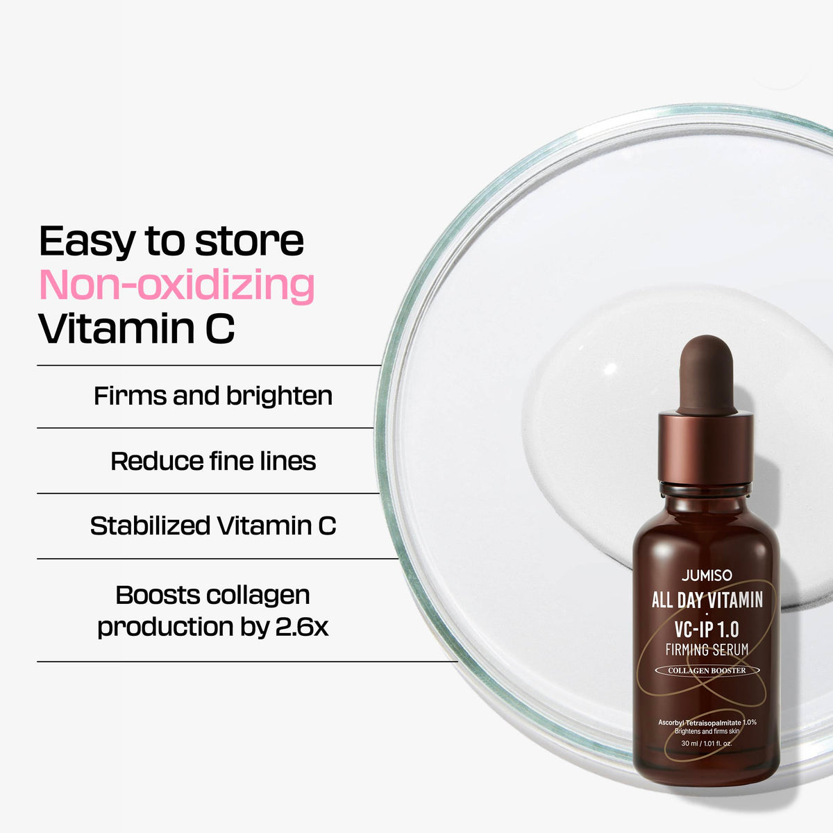 JUMISO All Day VC-IP 1.0 serum with Aronia extract close-up.