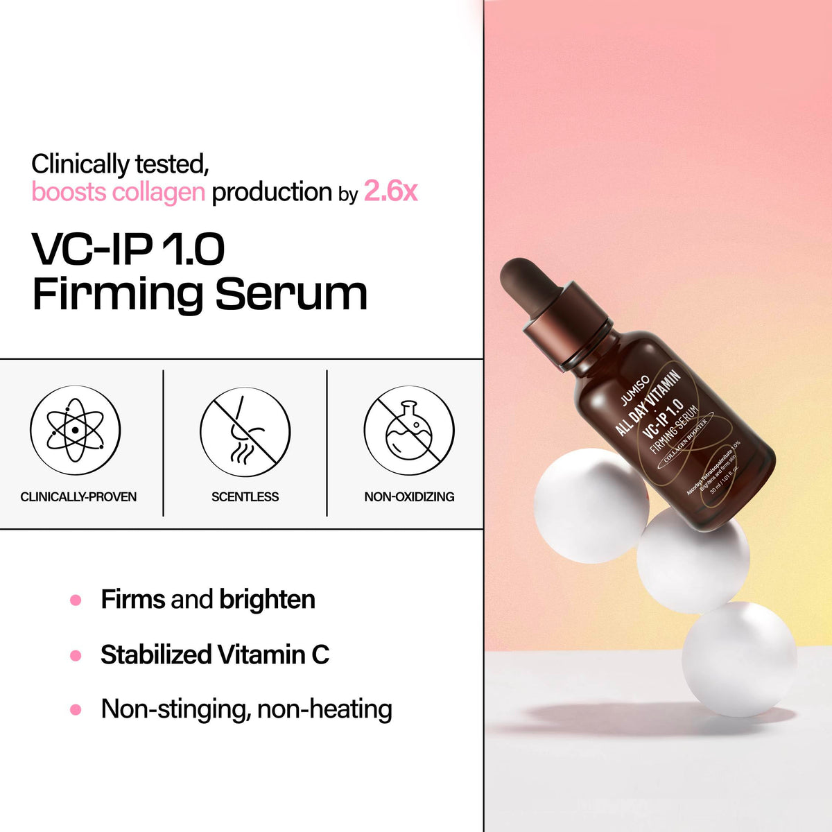 JUMISO All Day VC-IP 1.0 serum texture swatch showing silky finish.