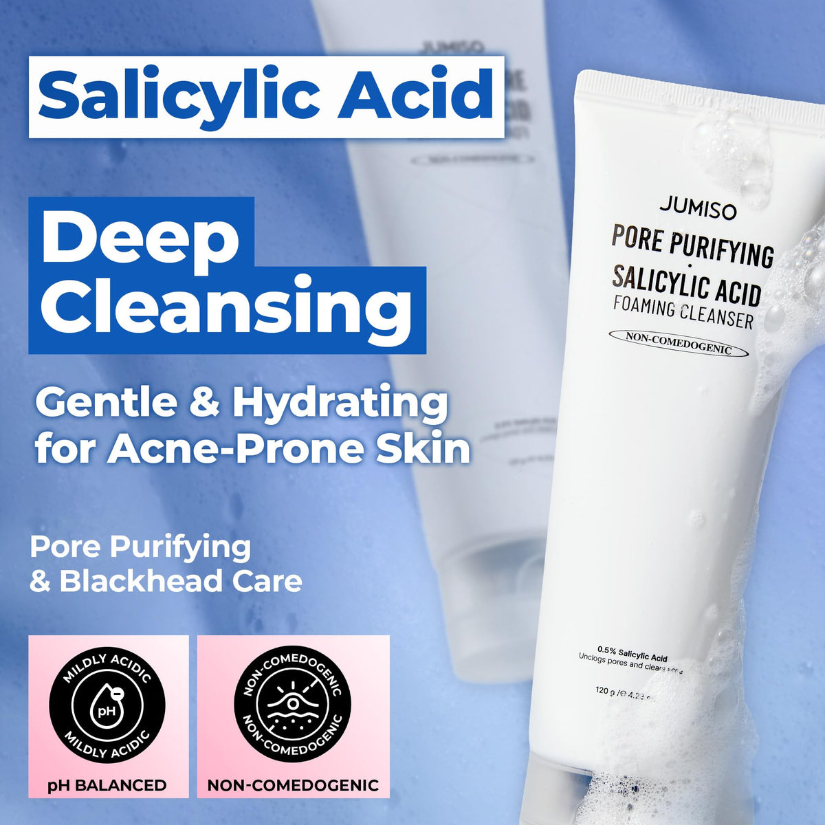 JUMISO micro-foam texture provides cushiony wash with less friction.