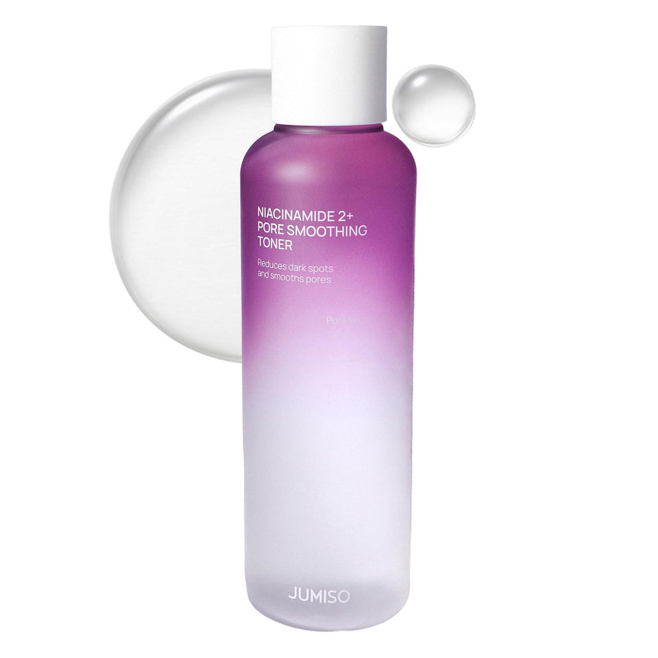 JUMISO Niacinamide toner bottle front promoting pore smoothing and even tone