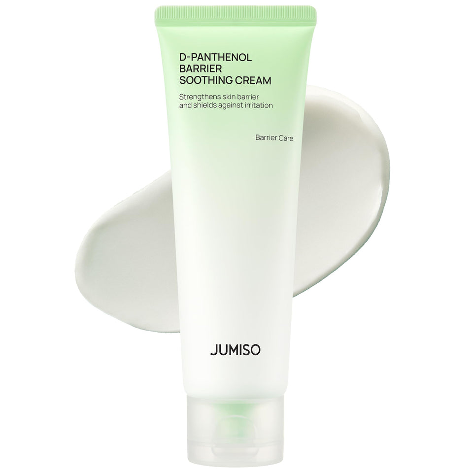 JUMISO Panthenol Ceramide Barrier Repair Cream bottle showing quick-absorbing gel texture for sensitive skin