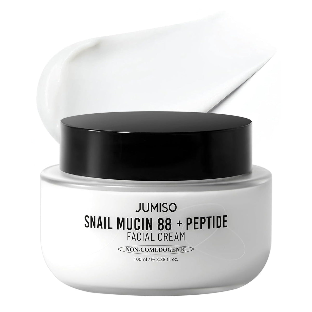 JUMISO snail mucin 88% cream bottle shows deep hydration and smooth texture