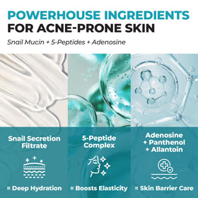 JUMISO snail mucin 88% cream ingredients chart featuring hyaluronic acid and peptides