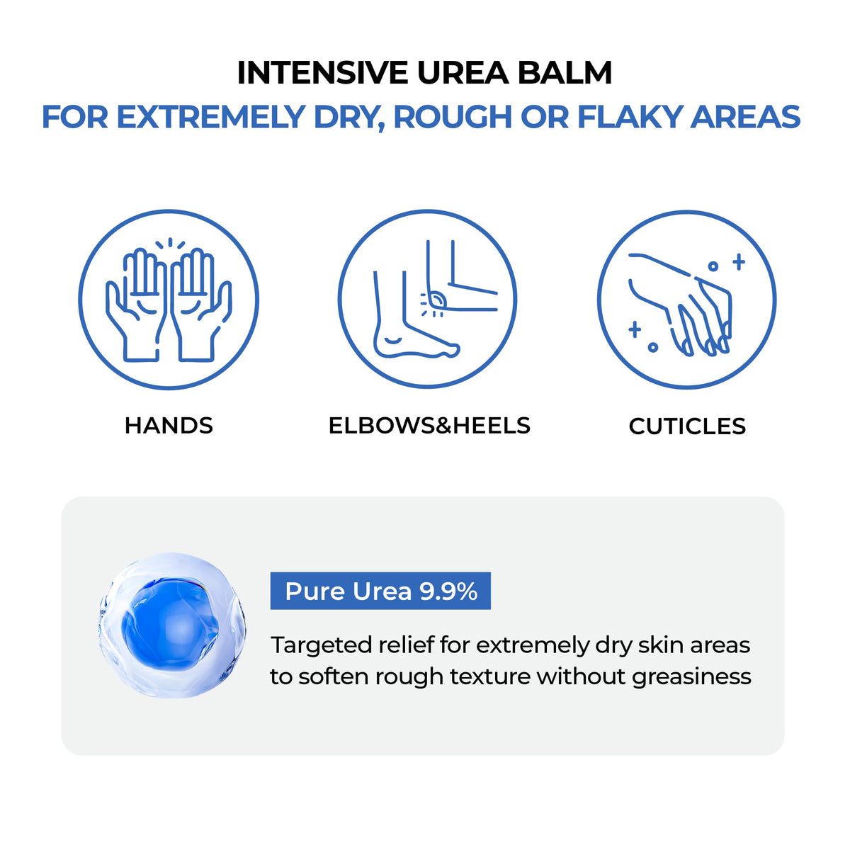 JUMISO Urea 9.9 balm being applied to dry hands