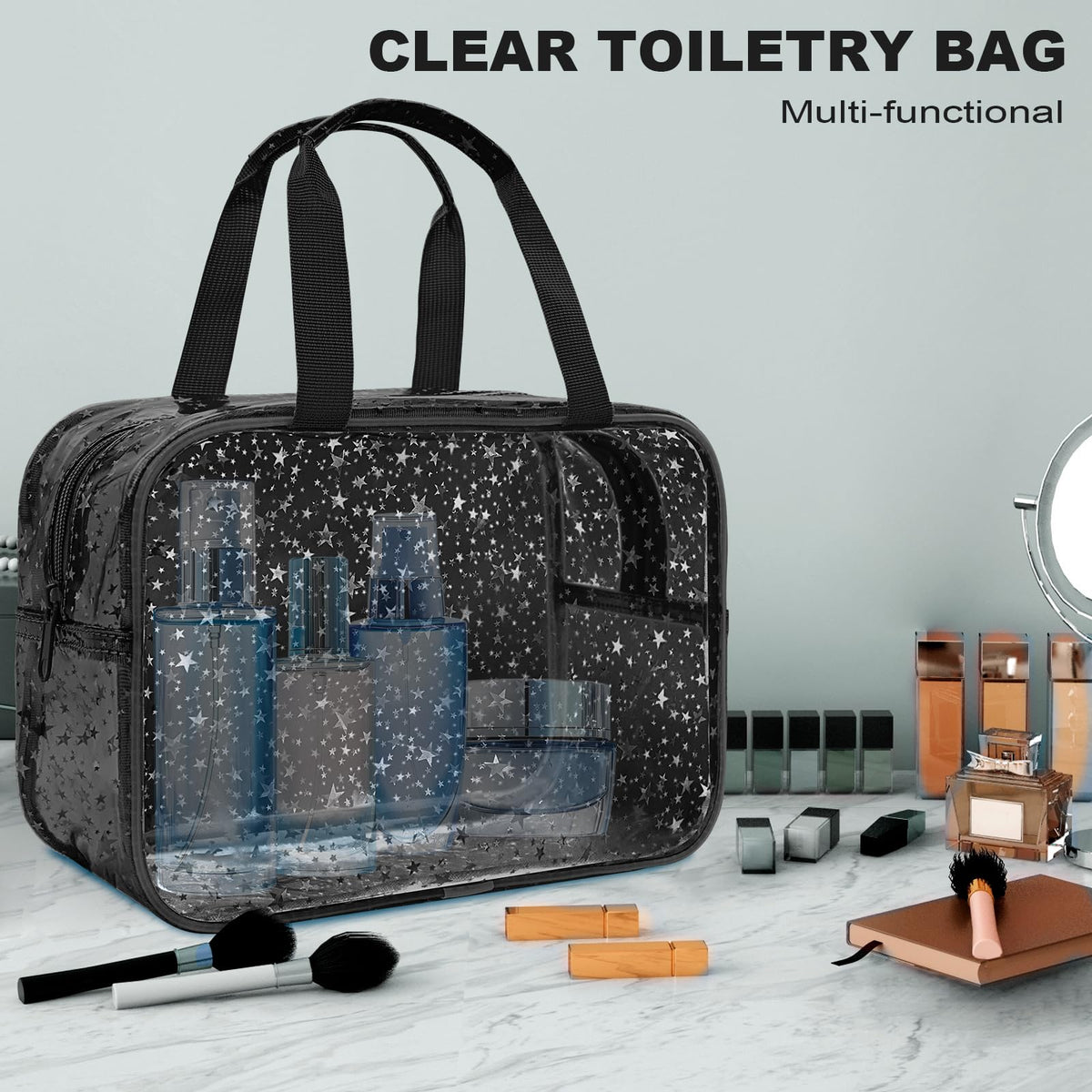 Junesters multiuse cosmetics organizer for toiletries, skincare, and small items