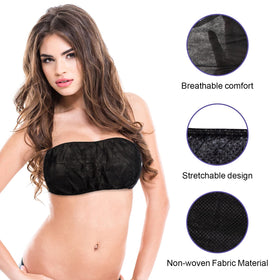 JUNFAN back-tie strapless bra adjustable for different body shapes.