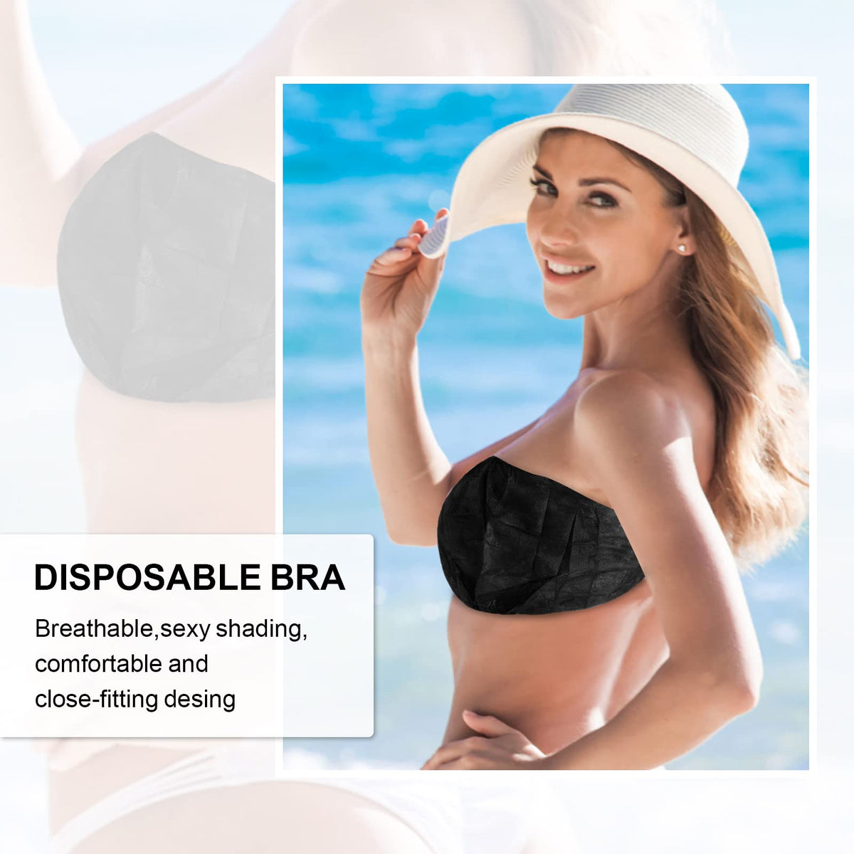JUNFAN individually wrapped disposable bra ensures hygienic use before treatments.