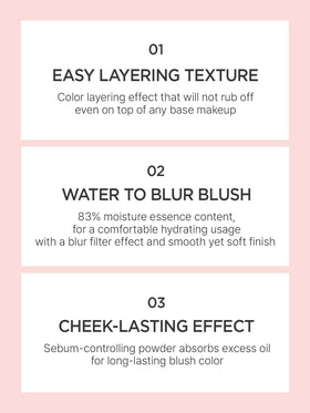 Application swirl demonstrates smooth blending on the cheeks with Jung Saem Mool