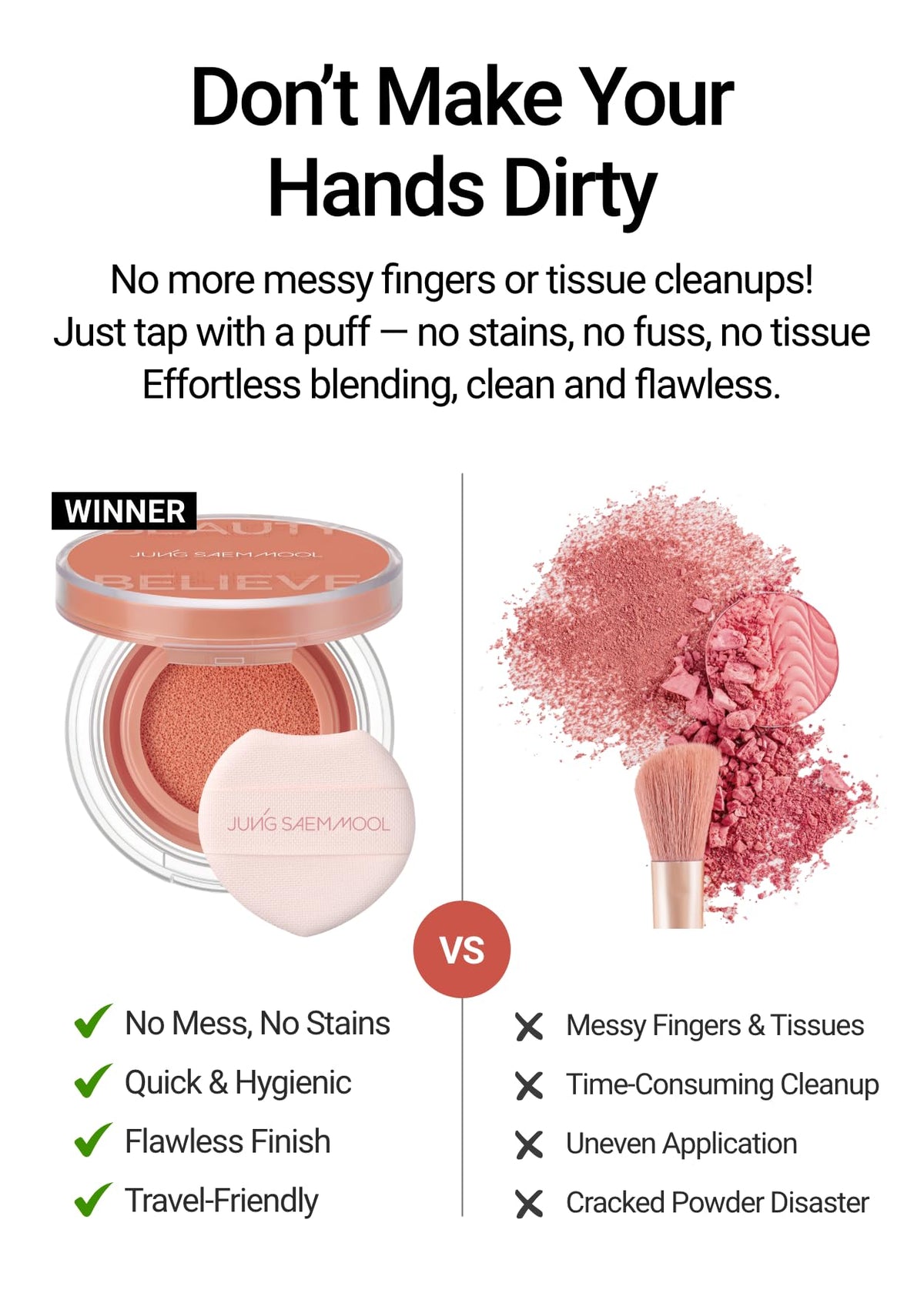 JUNG SAEM MOOL Artist Cushion Blush precise puff application for even tone.