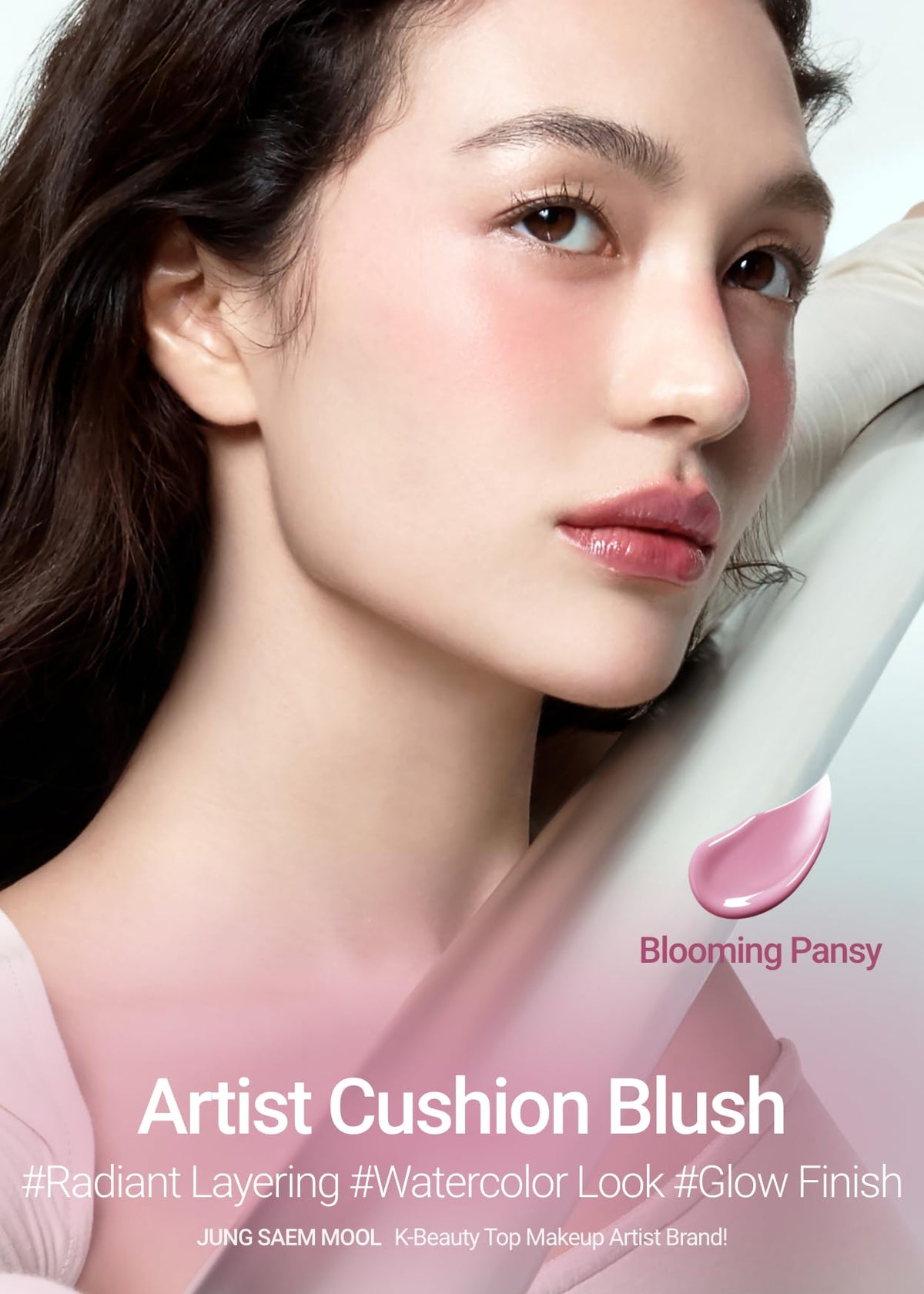 Jung Saem Mool Artist Cushion Blush compact open reveals portable on-the-go glow.