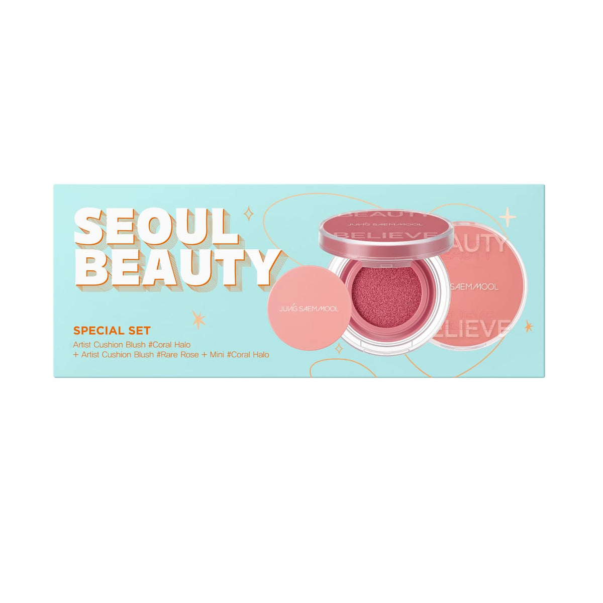 JUNG SAEM MOOL Artist Cushion Blush Coral Halo on cheeks for a natural dewy glow.
