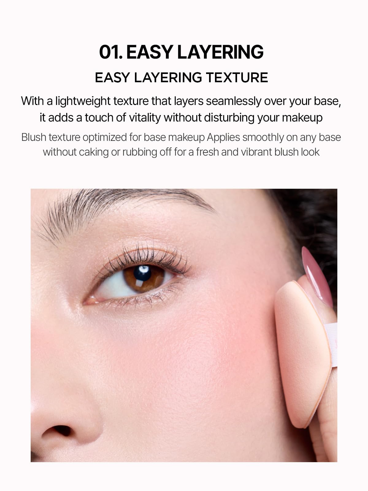 Natural finish captured by Jung Saem Mool Artist Cushion Blush