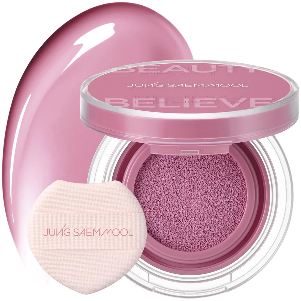 Jung Saem Mool Artist Cushion Blush puff close-up for precise, mess-free touch-ups.