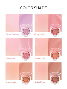 Jung Saem Mool Cushion Blush sebum-control finish keeps color vibrant all day