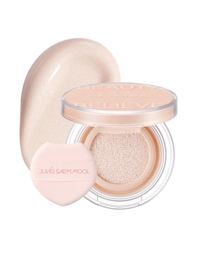 Jung Saem Mool Artist Cushion Highlighter Halo Veil delivers a glassy glow with buildable depth.