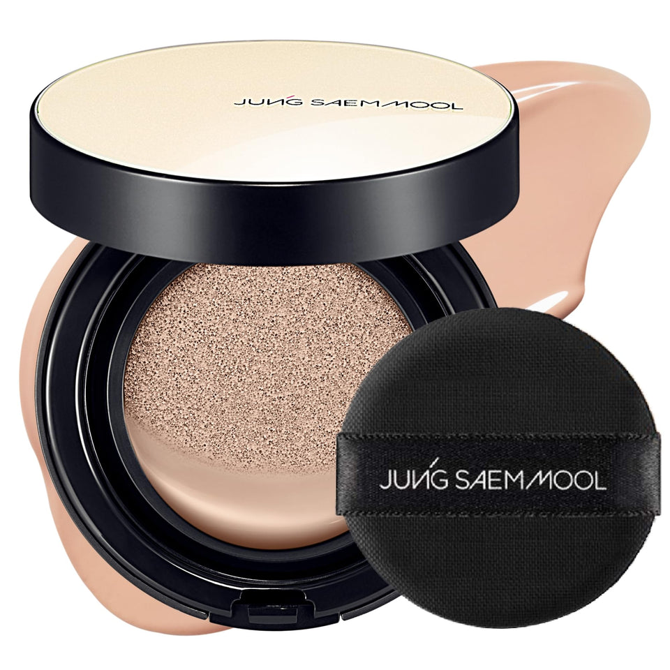 Jung Saem Mool Essential Skin Nuder Cushion bottle close-up showing natural radiant finish