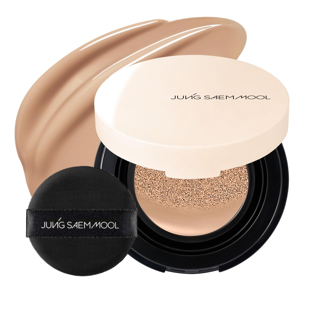 Jung Saem Mool Essential Skin Nuder Cushion bottle shows natural radiant finish and hydration.