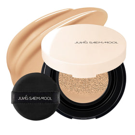 Jung Saem Mool Essential Skin Nuder Cushion compact close-up with natural radiant finish for daily glow.