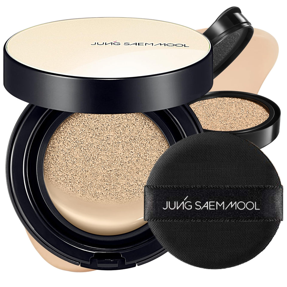 Jung Saem Mool Essential Skin Nuder Cushion packaging close-up for premium, easy-to-use design