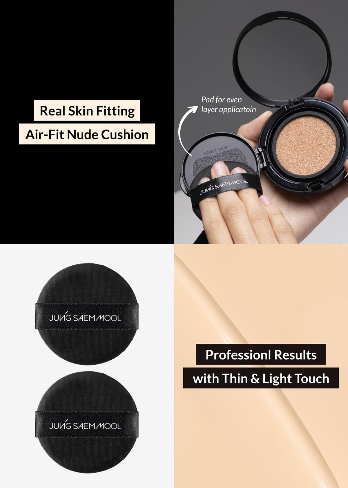 Jung Saem Mool Essential Skin Nuder Cushion refill included for extended use