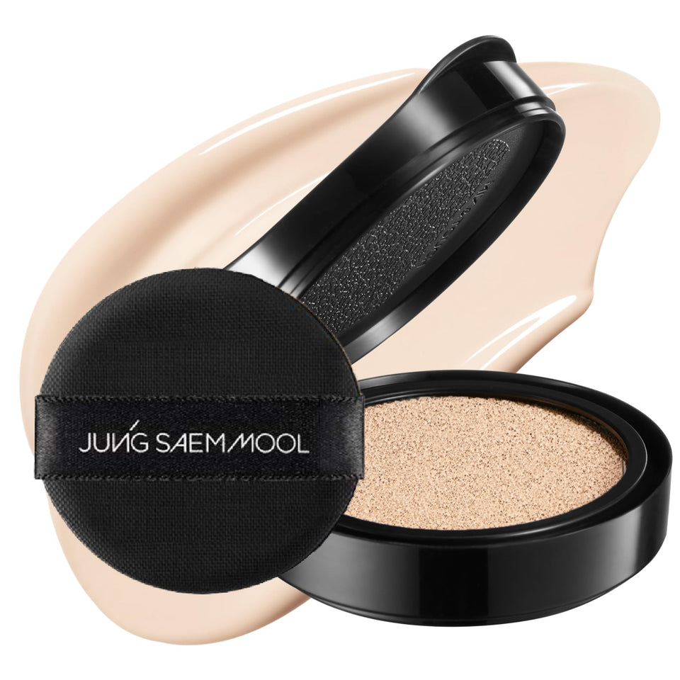 Jung Saem Mool Essential Skin Nuder Cushion refill packaging closeup for easy, ongoing coverage.