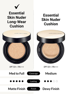 Jung Saem Mool Essential Skin Nuder Cushion semi-matte finish close-up on skin