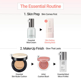 JUNG SAEM MOOL Primer application on face shows a thin, even layer.